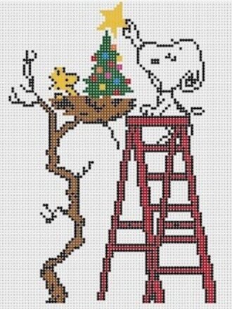 Officially Needlepoint XMAS07 Snoopy Decorating Tree