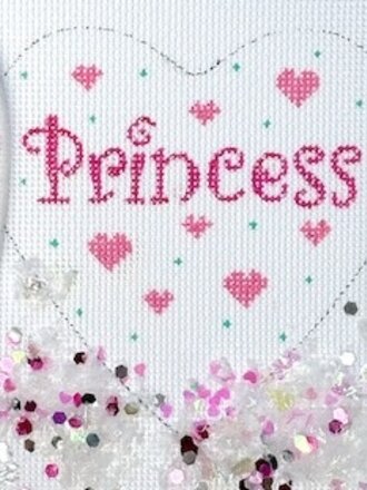 Kate Dickerson OMD57 Heart "Princess" w/dome and confetti