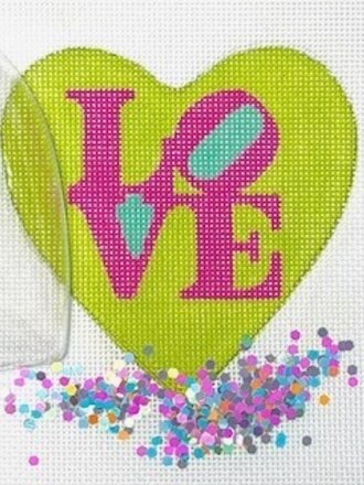 Kate Dickerson OMD55 Heart "Love" w/dome and confetti