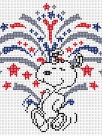 Officially Needlepoint Patriot05 - Snoopy Patriotic Dance