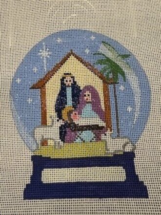 Vallerie Needlepoint Gallery AL108 Nativity Snowglobe