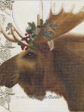 Painted Pony Designs SNAN11 Moose w/Holly
