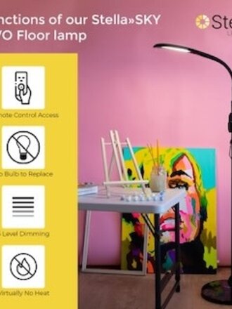 Stella Stella Sky Two Floor Task Lamp White