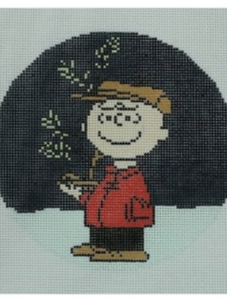 Officially Needlepoint CBC5 Charlie Brown Holding Tree Round