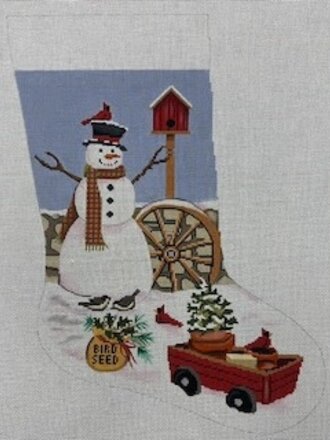 Alice Peterson GE732 Snowman w/wagon