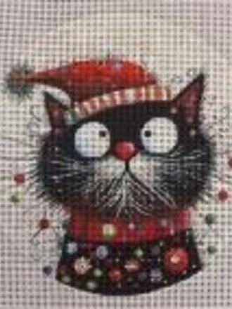 Mindy's Needlepoint Factory CZ8 Crazy Black Cat