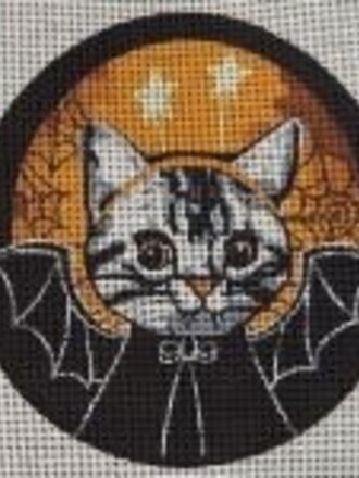 Mindy's Needlepoint Factory HC1 Halloween Bat Cat