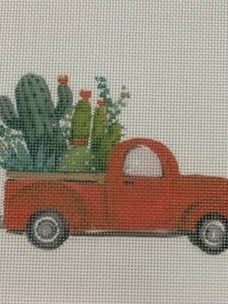 The Collection ECT832B Red Truck w/Cacti