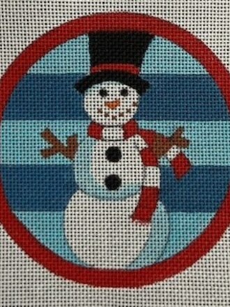 Alice Peterson X721 Snowman on Stripes