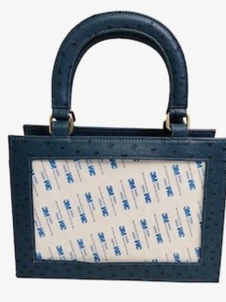 Threaded & Tipsy TT03 Navy Self-finishing Ostrich Leather Purse