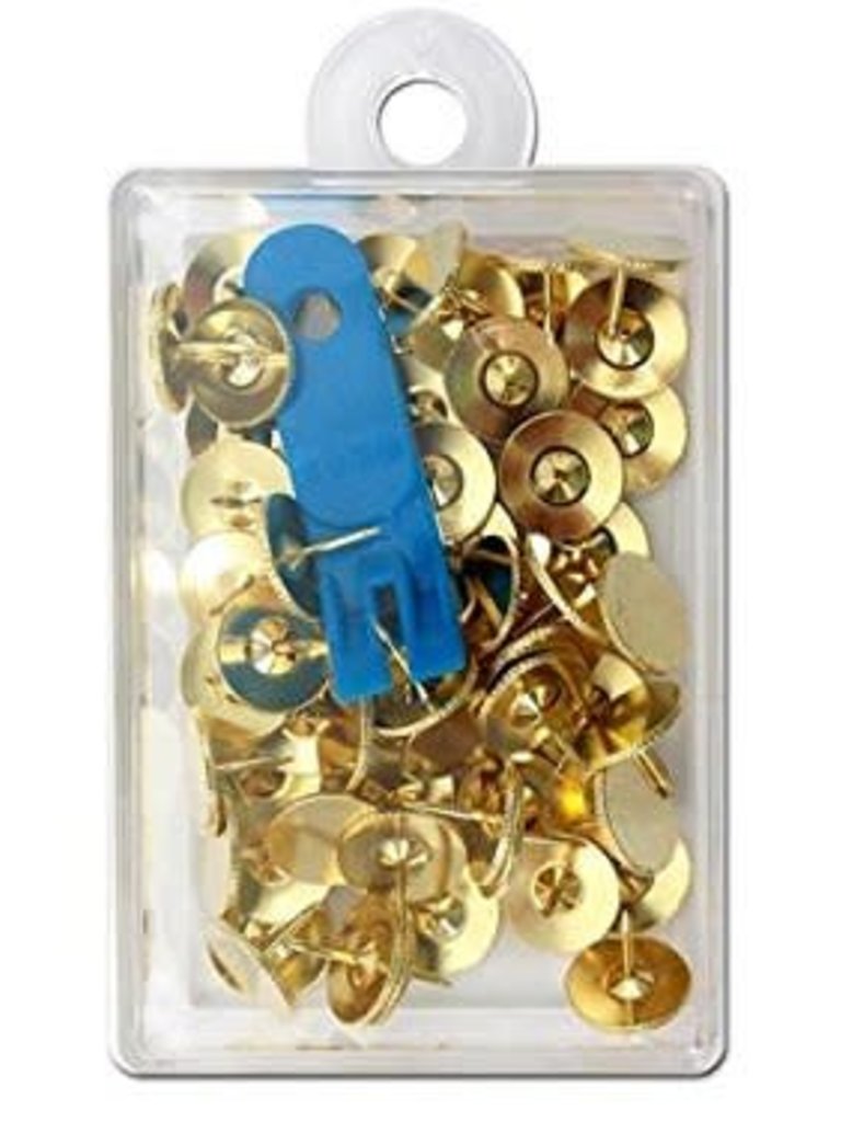 Brass Tacks with Remover & Case Non-rusting Thumb Tacks by