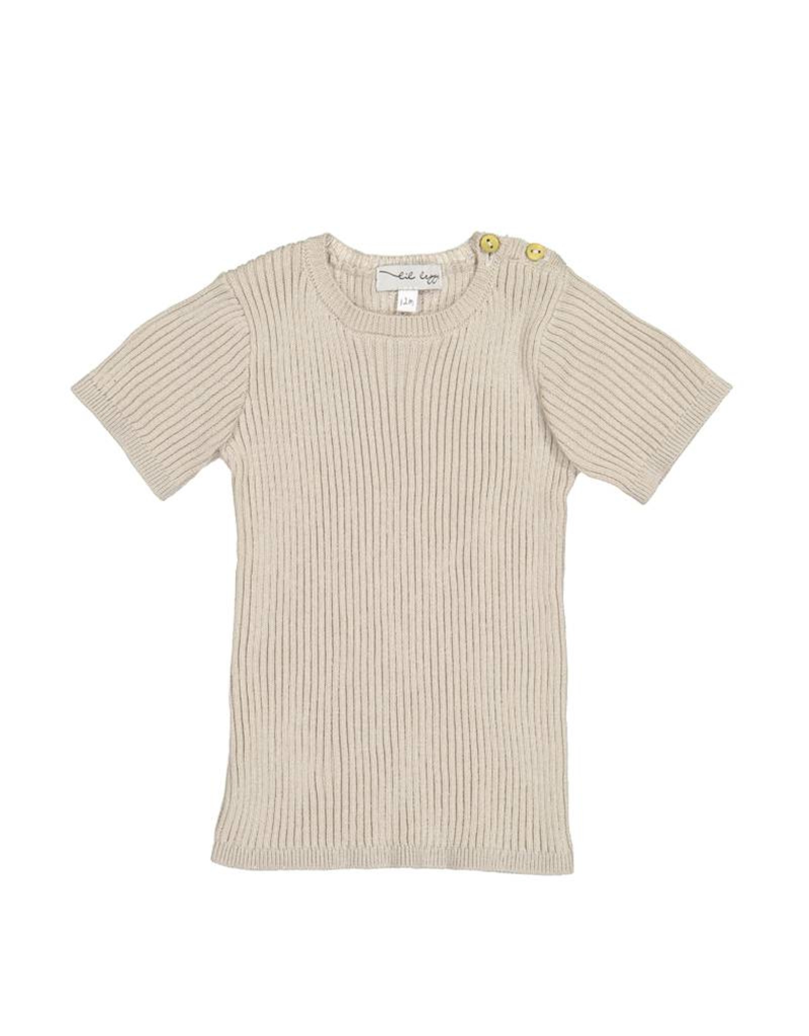 Analogie Analogie SS19 Ribbed Knit Short Sleeve Top