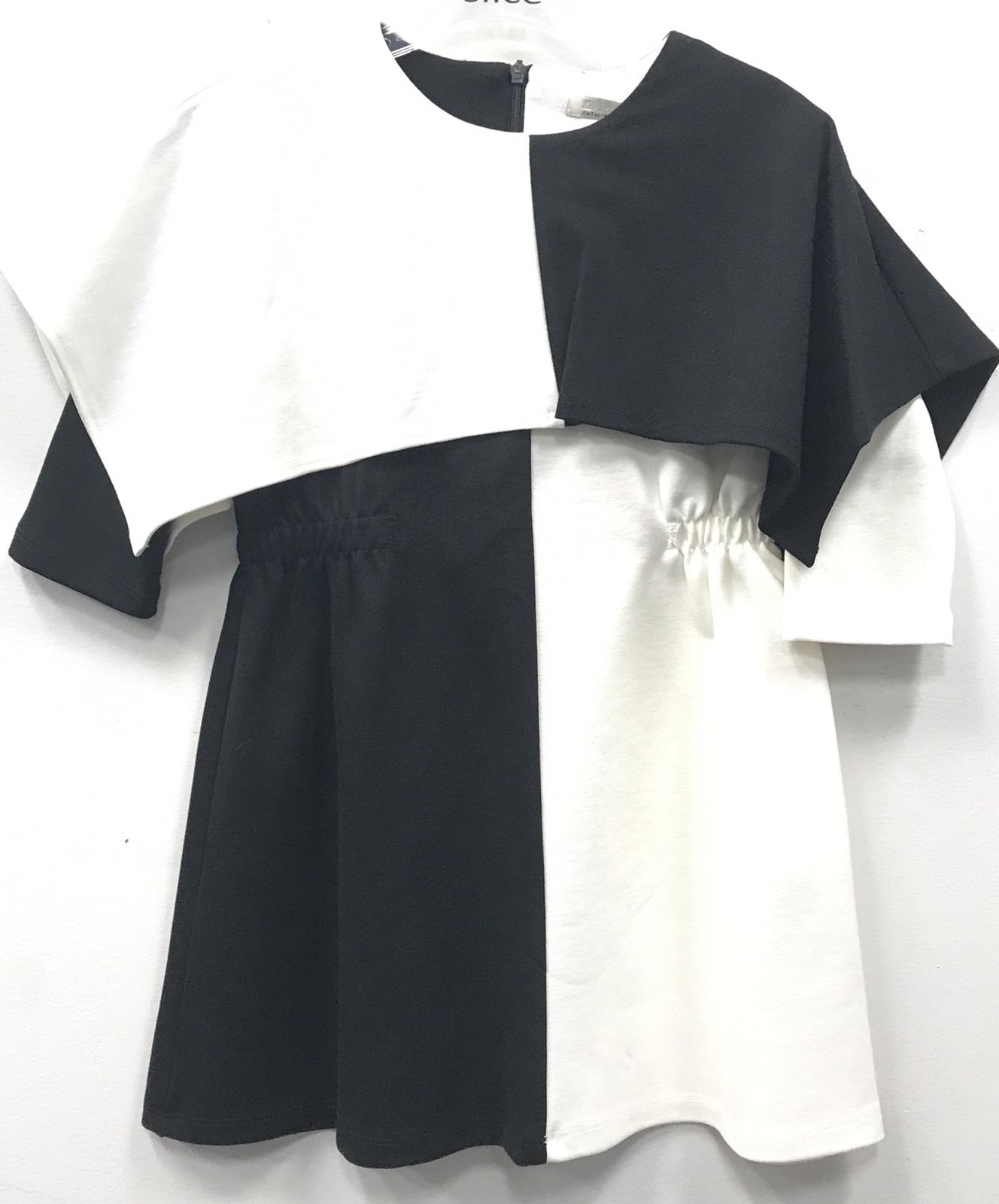 black and white colorblock dress