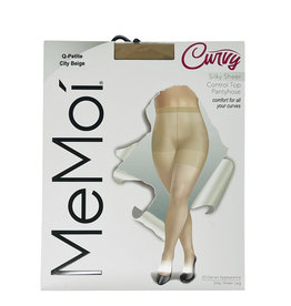 Curvy Curvy by Memoi Silky Sheer 20D Control Top Pantyhose