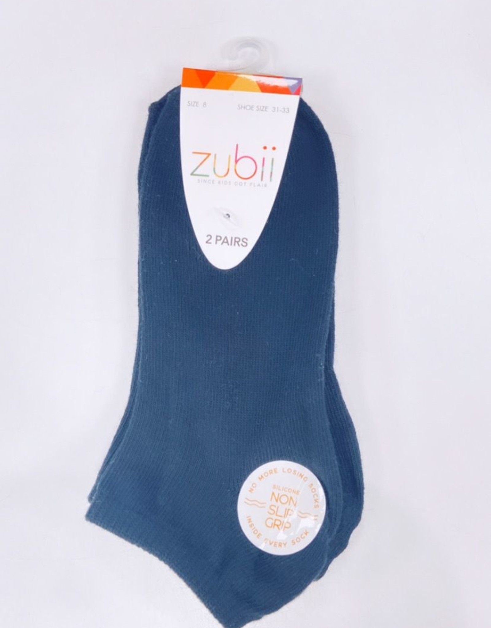 Zubii Zubii 2-Pack No Show Socks with Non Slip Grip