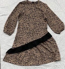 MeMe Basics MeMe Basics Leopard Dress with Asymetrical Ruffle