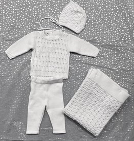 ChantDeJoie Chant De Joie Knit Set with Grey Dots (Top/Pants/Bonnet/Blanket)