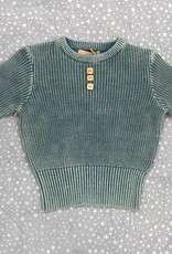 Canoe Canoe Chunky Knit Boys Crewneck Sweater with Faux Buttons