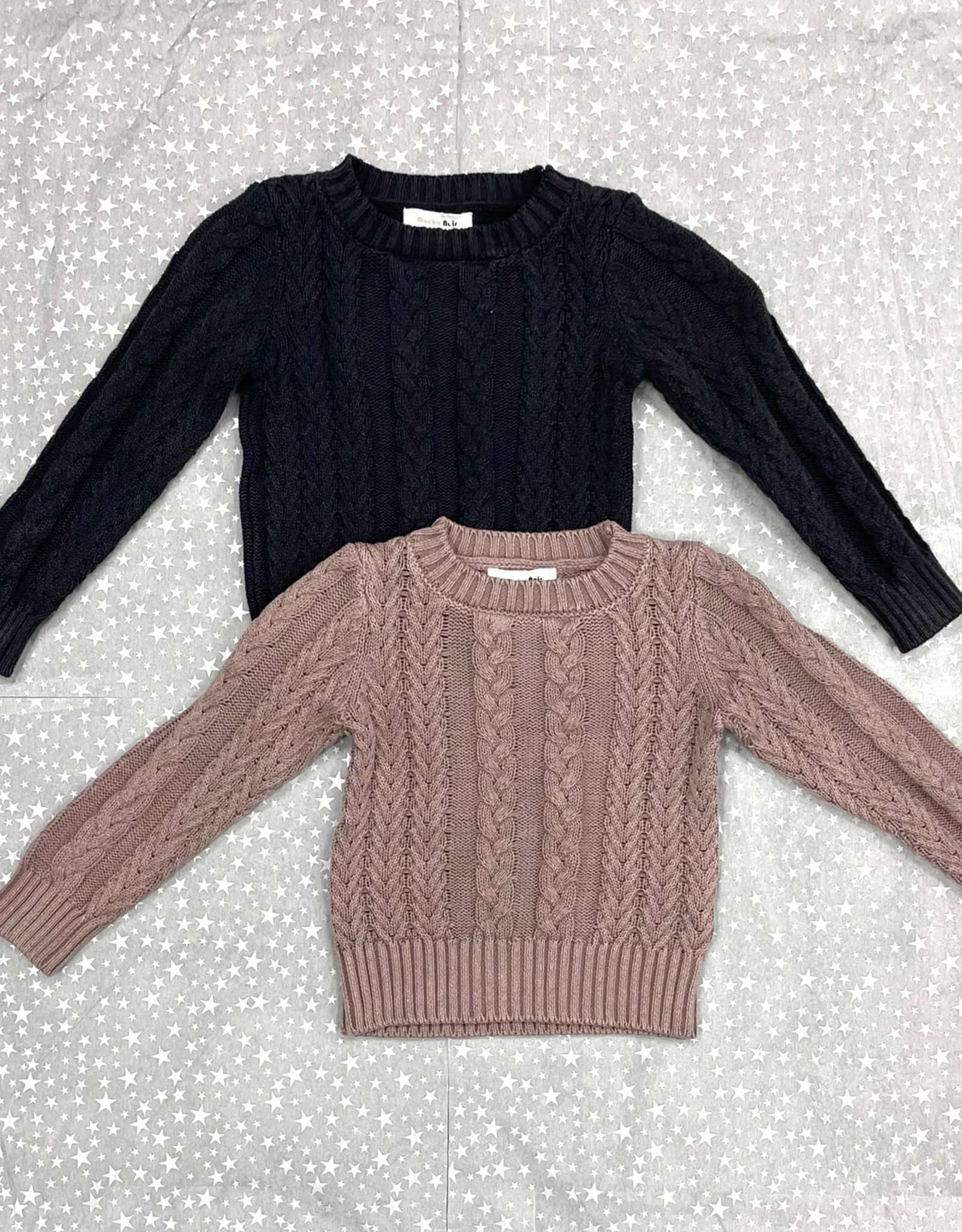 Mocha Noir Mocha Noir Cable Knit and Rib Sweater