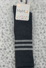 Memoi Memoi Thin Ribbed Sport Stripe Knee Sock