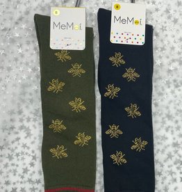 Memoi Memoi Striped Bee Knee Sock
