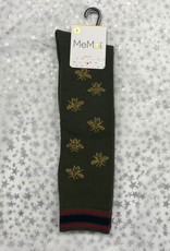 Memoi Memoi Striped Bee Knee Sock