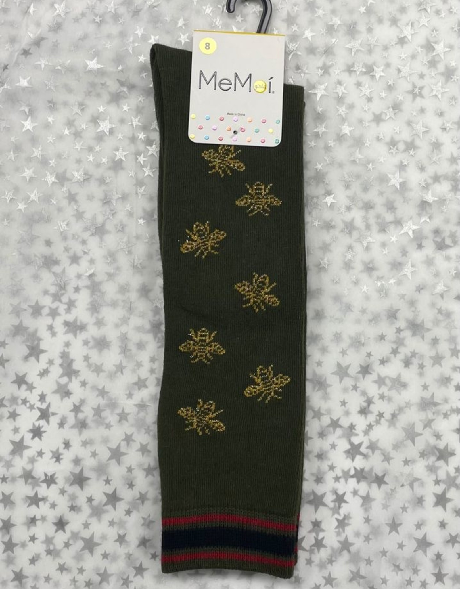 Memoi Memoi Striped Bee Knee Sock