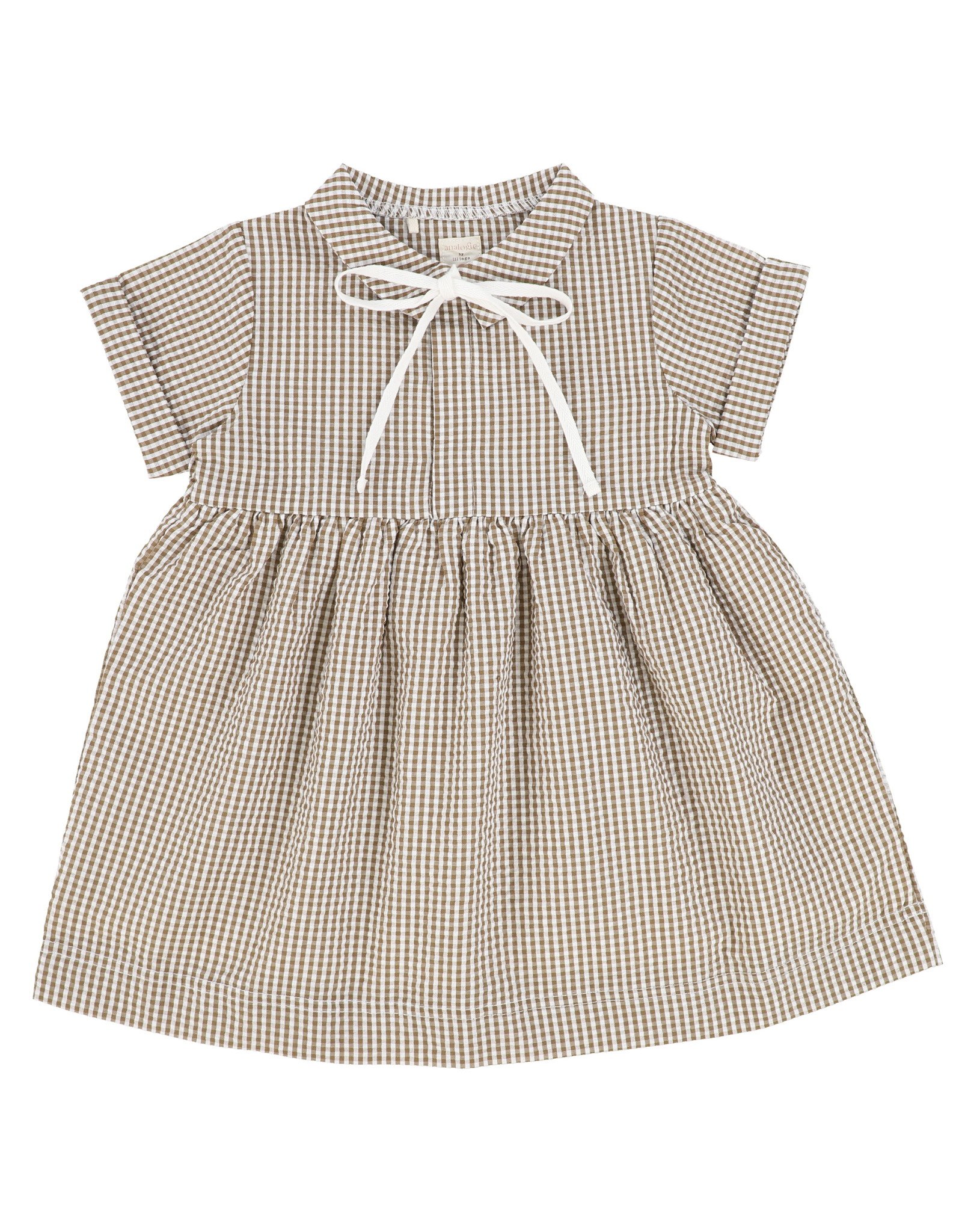 Analogie Analogie Gingham Short Sleeve Dress