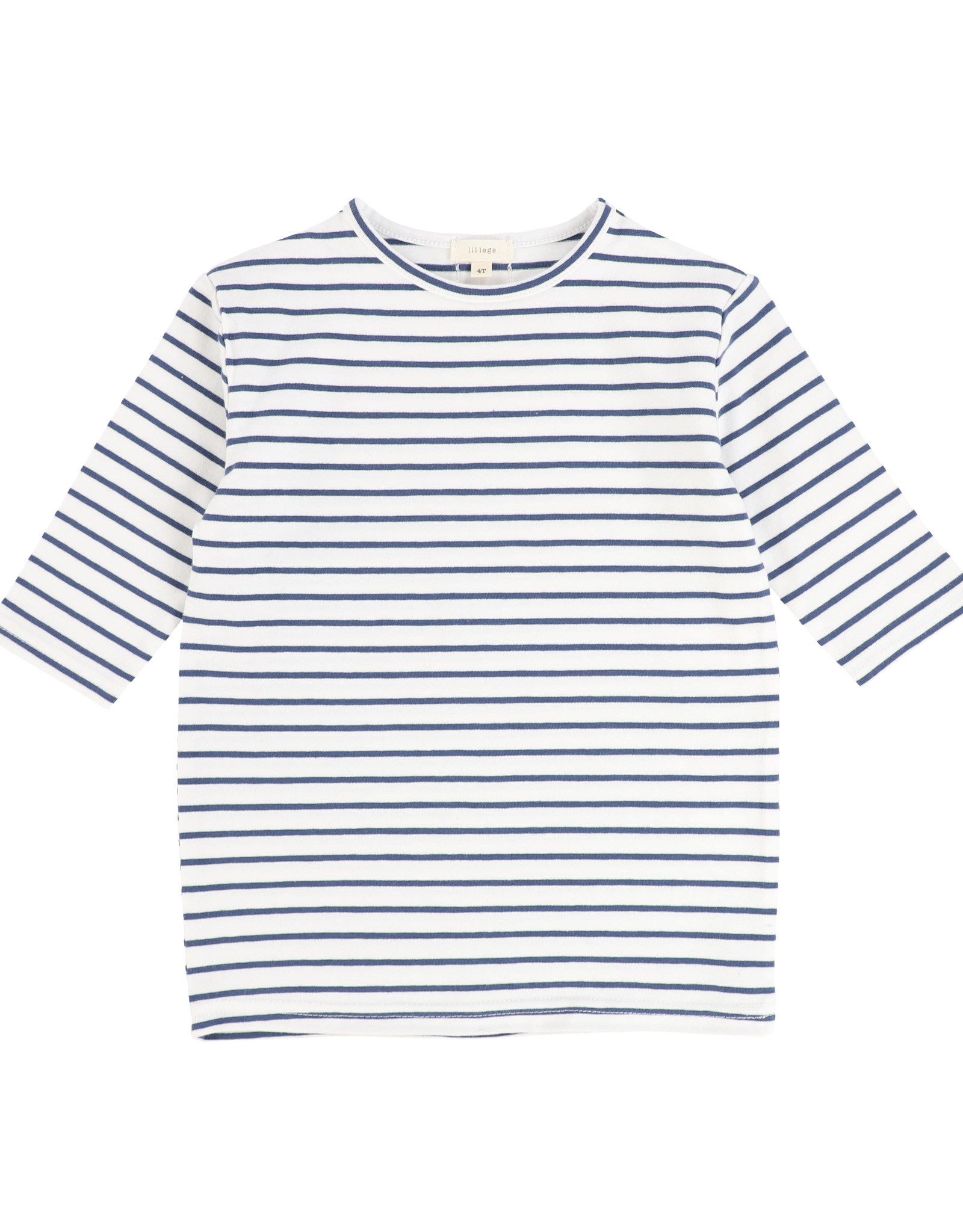 LIL LEGS Lil Legs Striped Girls Fitted Tee Three Quarter Sleeve