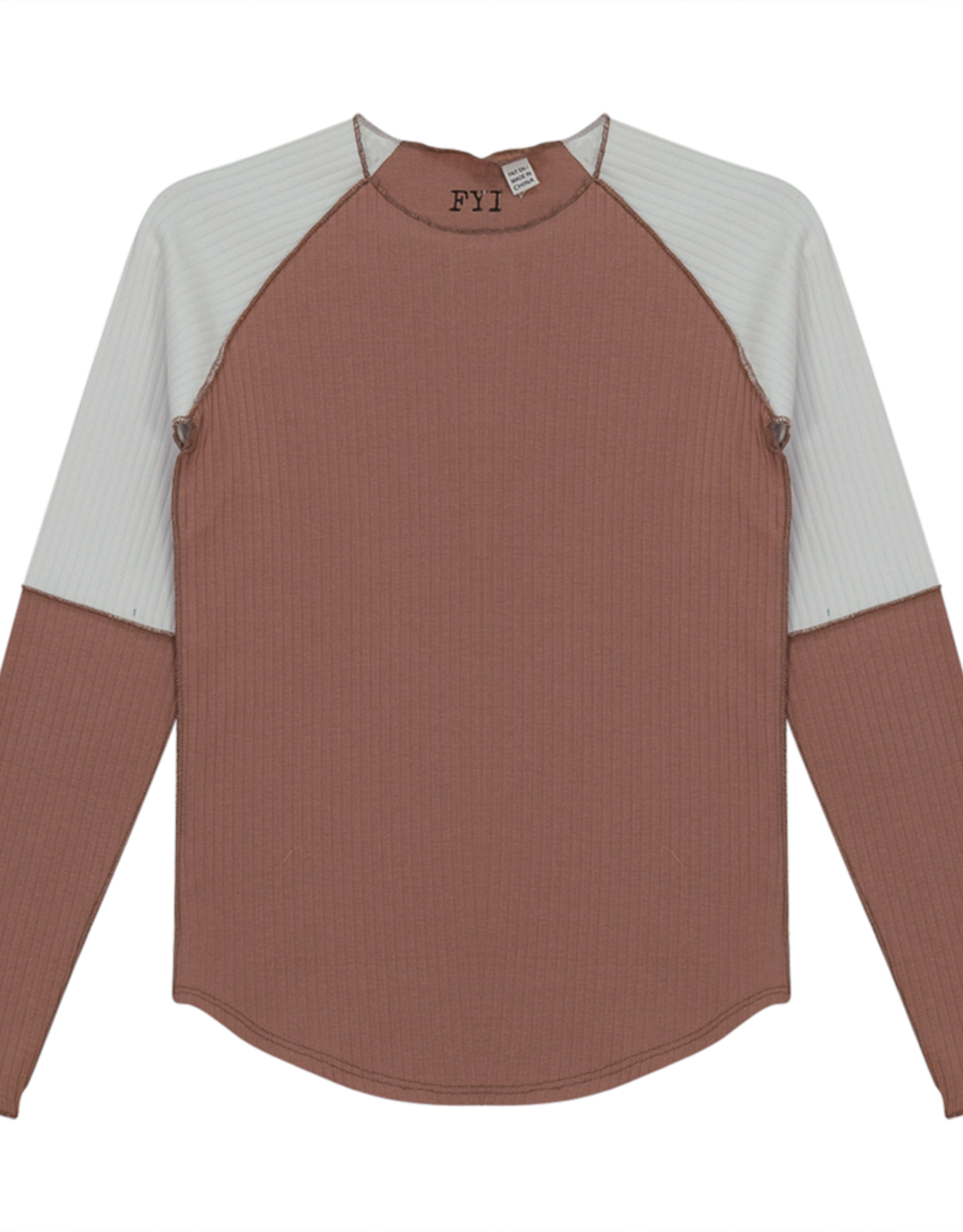 FYI FYI Colorblock Ribbed Long Sleeve T-Shirt