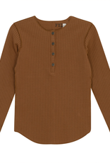 FYI FYI Ribbed Henley with Silver Buttons