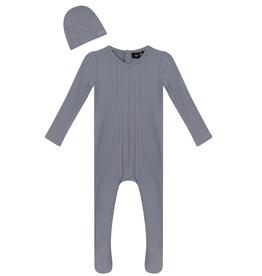 Peek A Boo Peek A Boo Multi Ribbed V-Neck Footie with Beanie