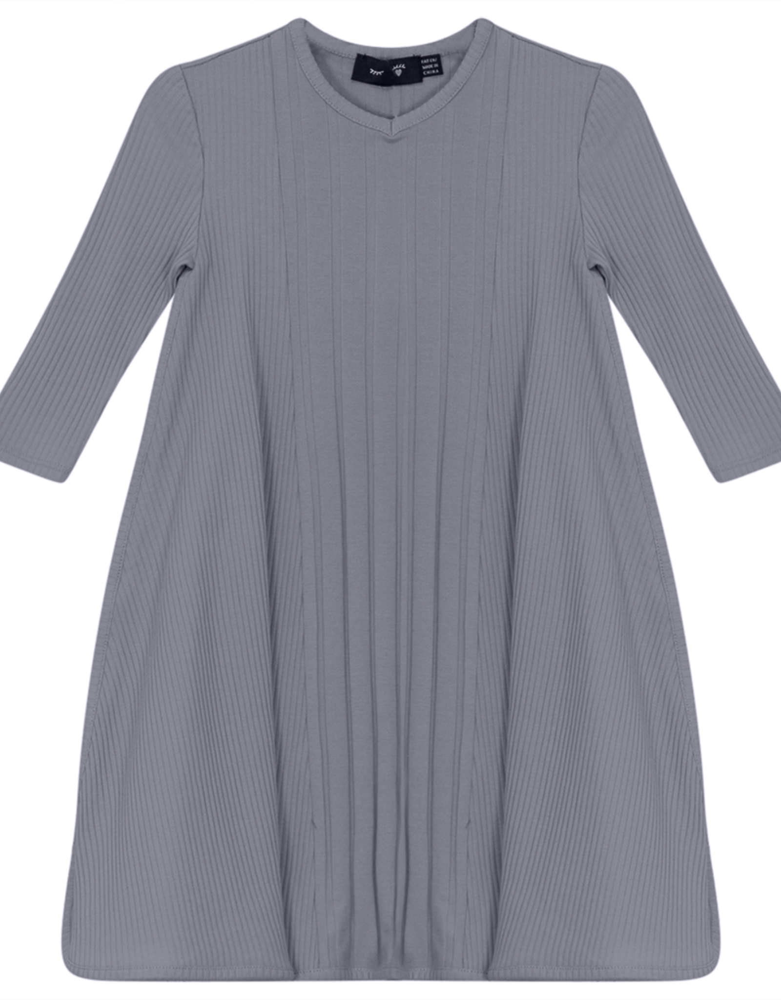 Peek A Boo Peek A Boo Multi Ribbed V-Neck Dress