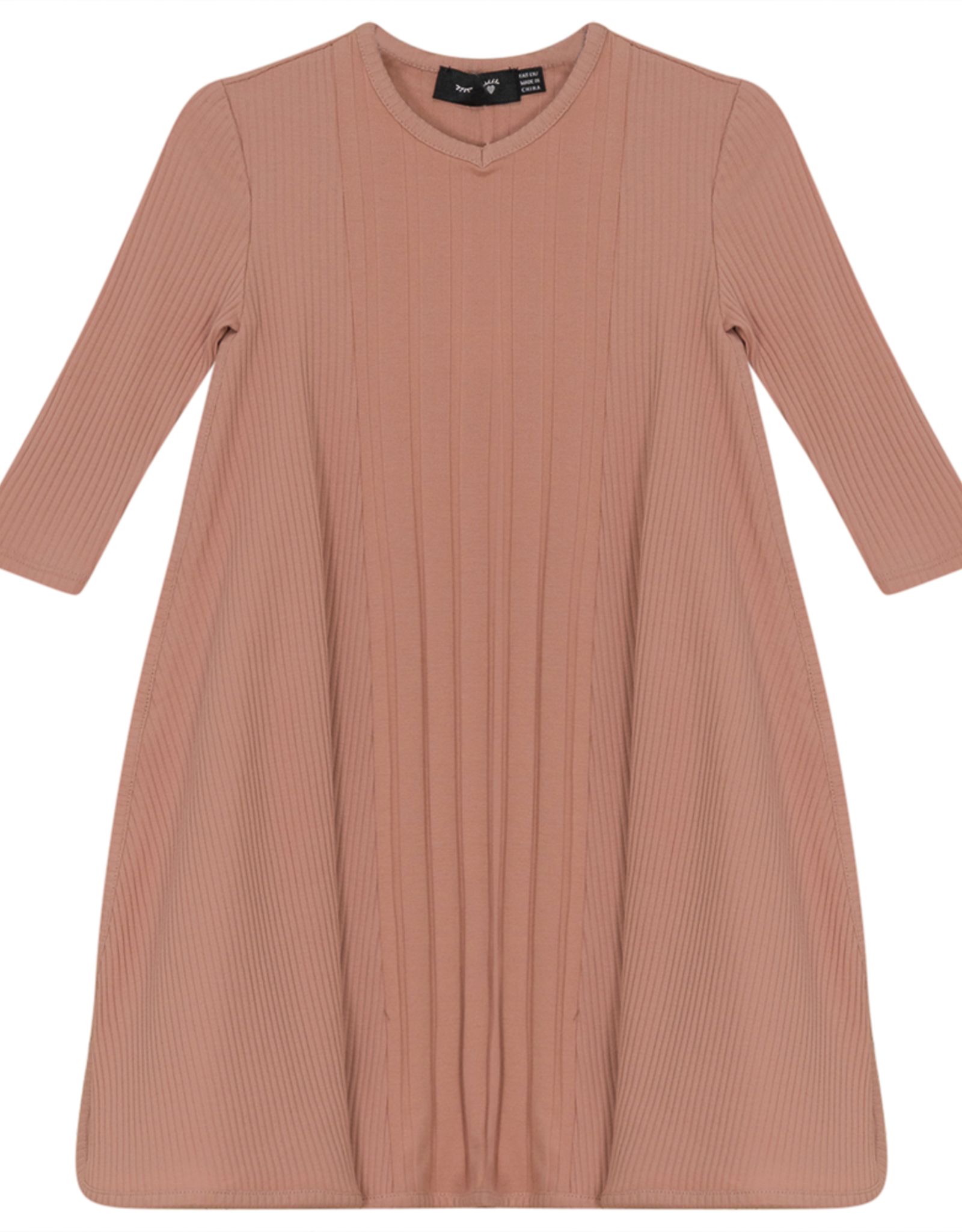 Peek A Boo Peek A Boo Multi Ribbed V-Neck Dress