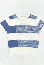 BZZY BZzy Heather Wide Stripe Short Sleeve Crewneck