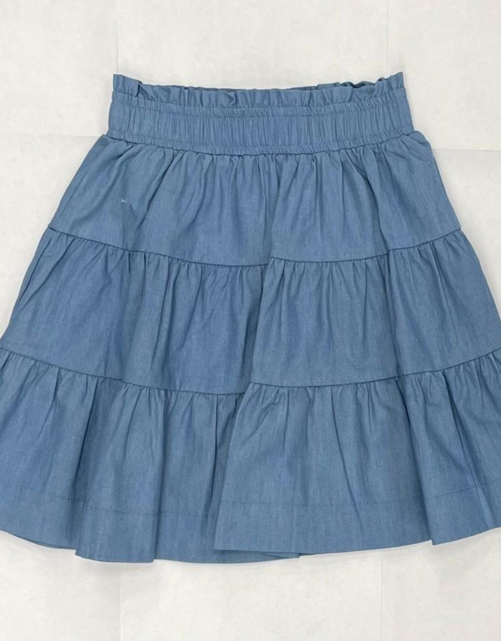 Sciacca Sciacca Tiered Denim Skirt