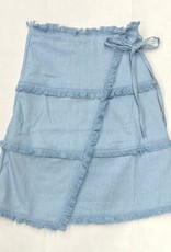 MeMe Basics MeMe Basics Wrap Denim Skirt with Fringes