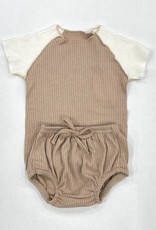 HATCH'd HATCH'd Ribbed Colorblock 2 Piece Set (Tee/Bloomers)