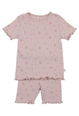 Pouf Pouf Ribbed Floral Set (Short Sleeves/Shorts)