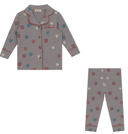 LUX LUX Stars/Hearts Print Grandpa 2 Piece Pajama
