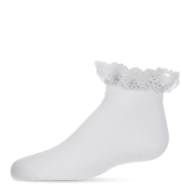 Memoi Memoi Mercerized Cotton Lace Top Ankle Sock