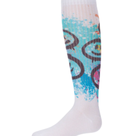 Memoi Memoi Graffiti Smiley Knee Sock