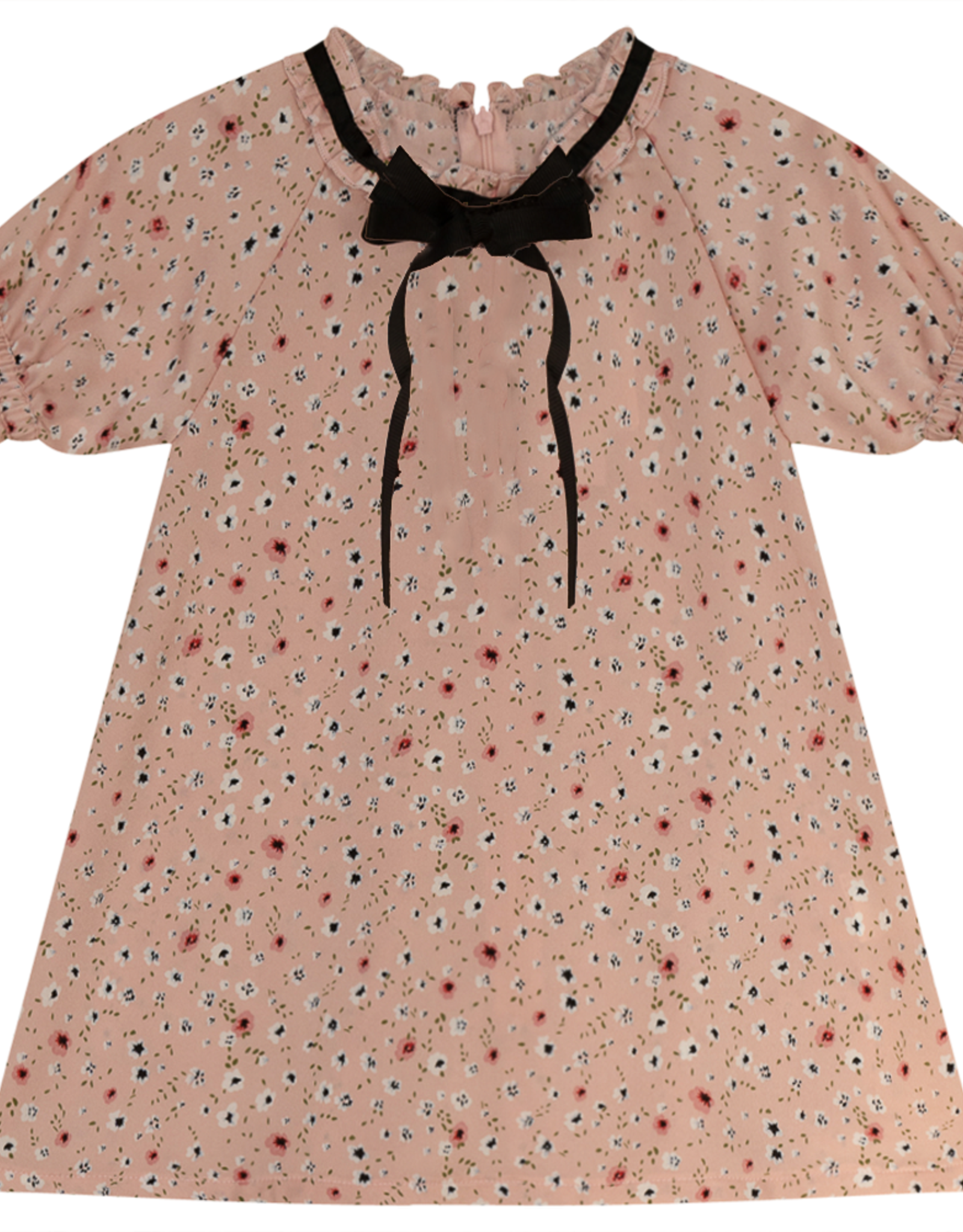 Abigail Abigail Printed Floral Dress with Bow