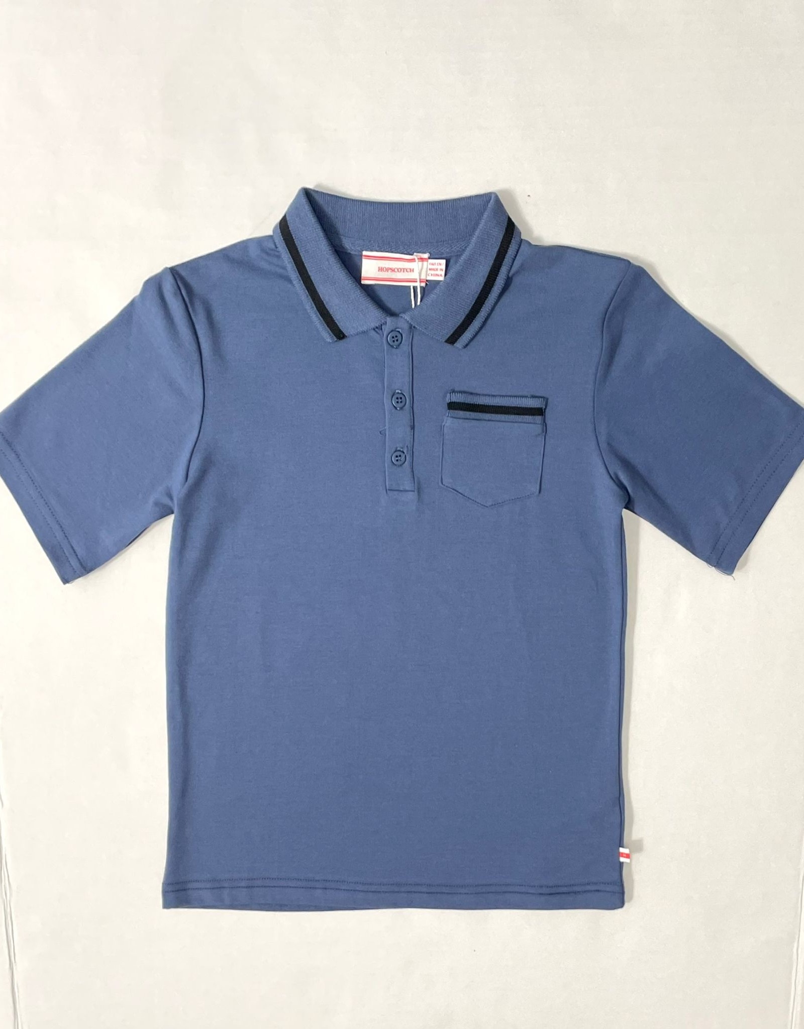 Hopscotch Hopscotch Polo with Stripe Pocket and Collar