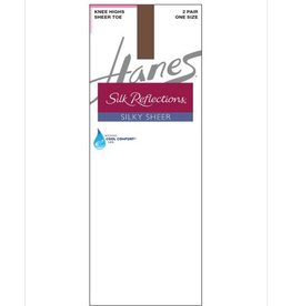 Hanes Hanes Silk Reflections Silky Sheer Toe Knee Hi 2-Pack