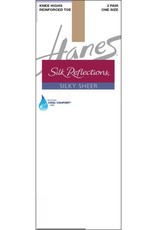 Hanes Hanes Silk Reflections Silky Reinforced Toe Knee Hi 2-Pack