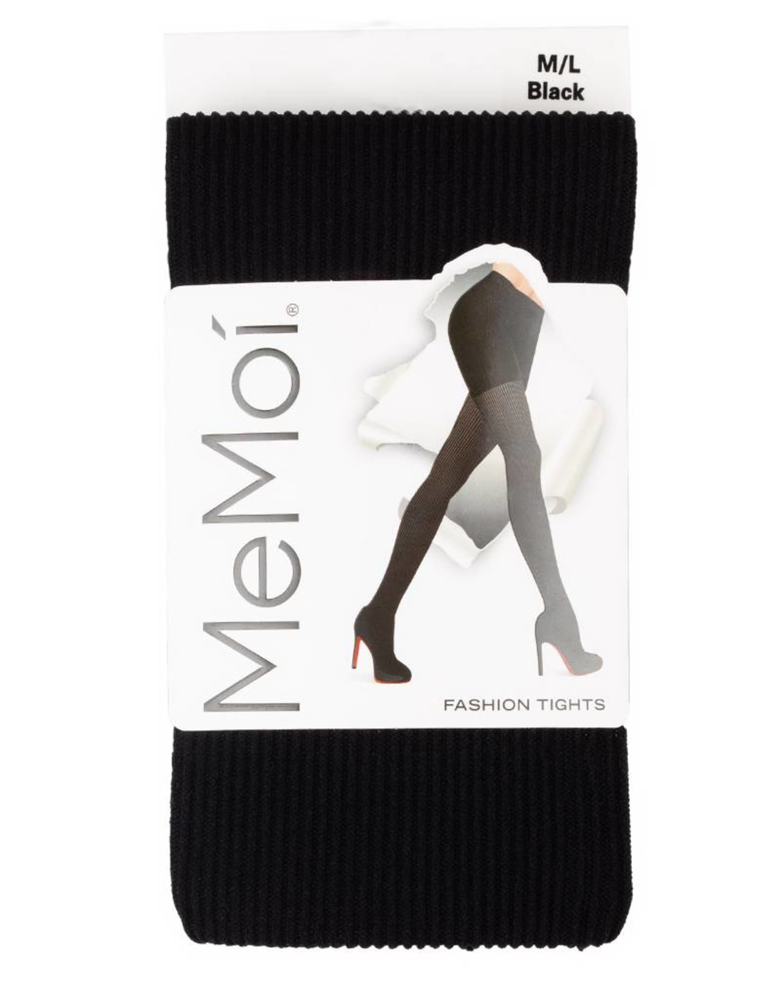 Memoi Memoi Ladies Rib Opaque Tights 