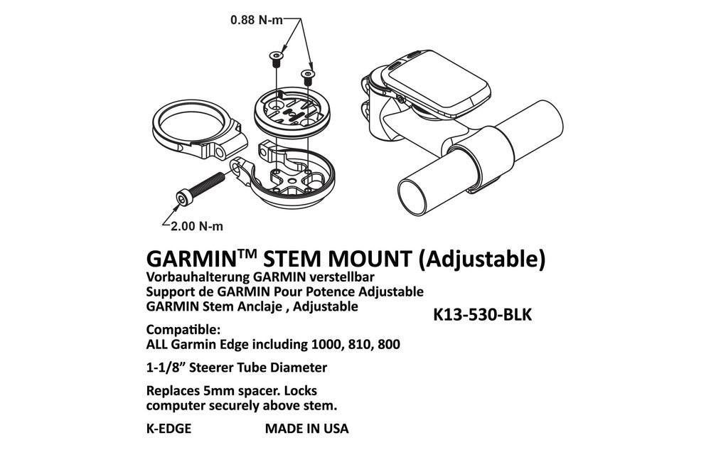 K-Edge Garmin Steam Ajustable