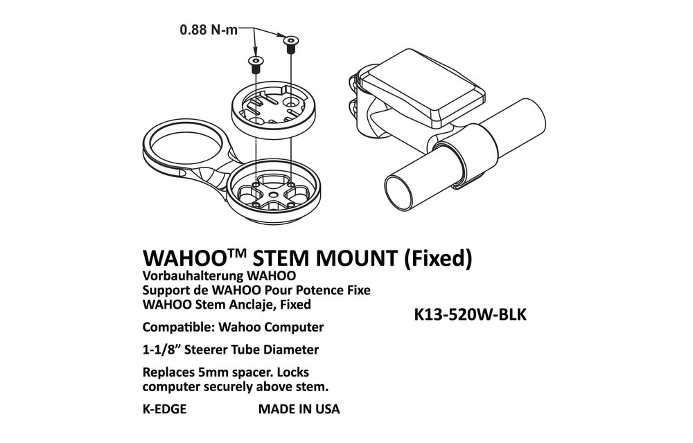 K-Edge Wahoo Stem Fija Montura