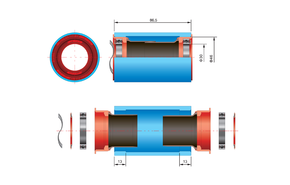 FSA Eje de Centro Pressfit BB-PF30